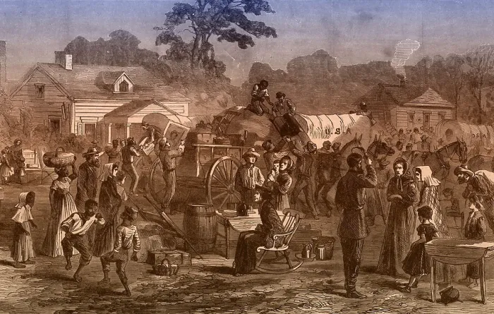 Framed Print : Exodus of Confederates from Atlanta