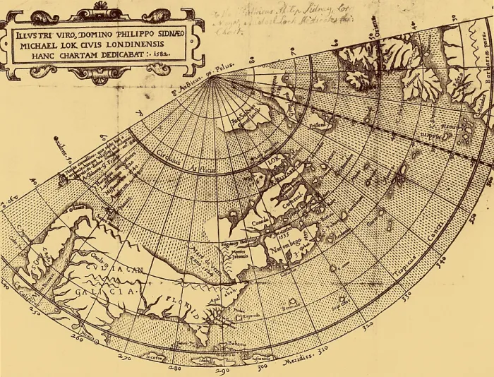 Framed Print : False representation of 'Sea of Verrazano', 1582