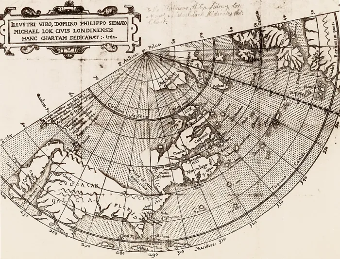 Framed Print : False representation of 'Sea of Verrazano', 1582