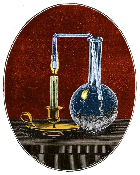 Framed Print : Faraday's Experiment Investigating Candle Flame, 1892