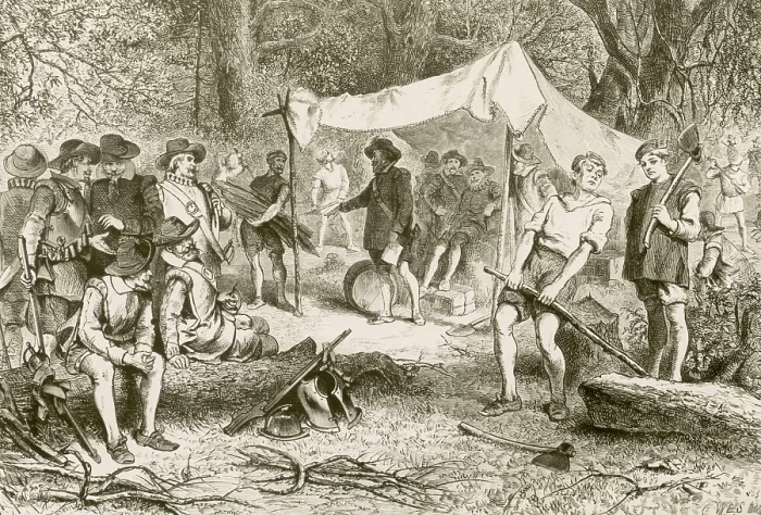 Framed Print : The First Day at Jamestown, 1607 Framed Print : The First Day at Jamestown, 1607