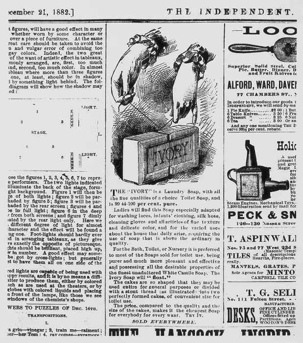 Framed Print : First Ivory Soap Ad Framed Print : First Ivory Soap Ad