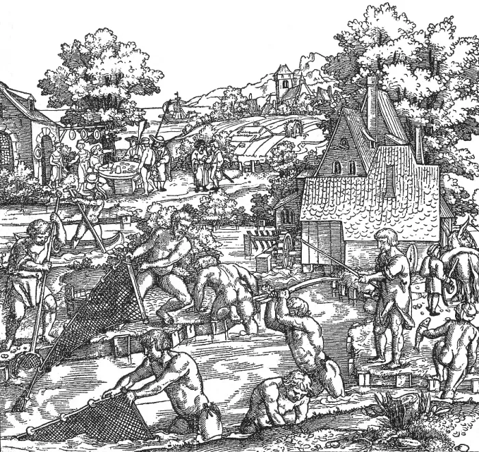 Framed Print : Fishing, 16th Century Framed Print : Fishing, 16th Century
