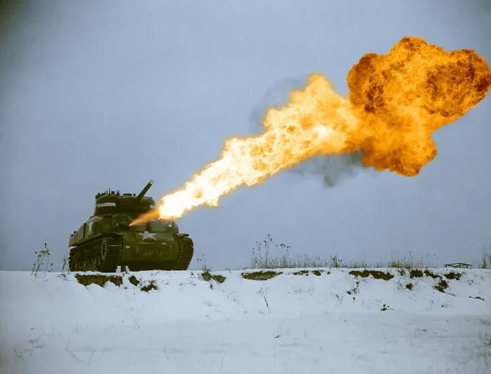 Framed Print : Flame-Throwing Tank Framed Print : Flame-Throwing Tank