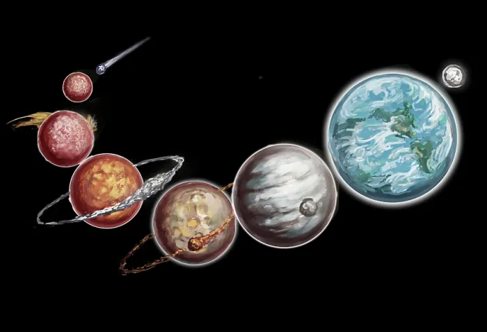 Framed Print : Formation of Moon, Illustration Framed Print : Formation of Moon, Illustration