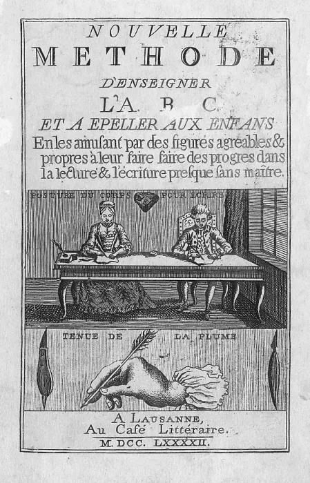Framed Print : Frontispiece to French Primer, 1792