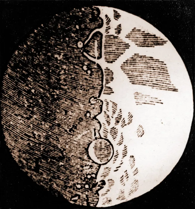 Framed Print : Galileo Moon Drawing Framed Print : Galileo Moon Drawing