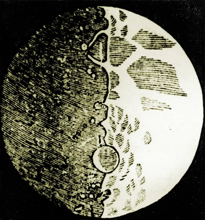 Framed Print : Galileo Moon Drawing