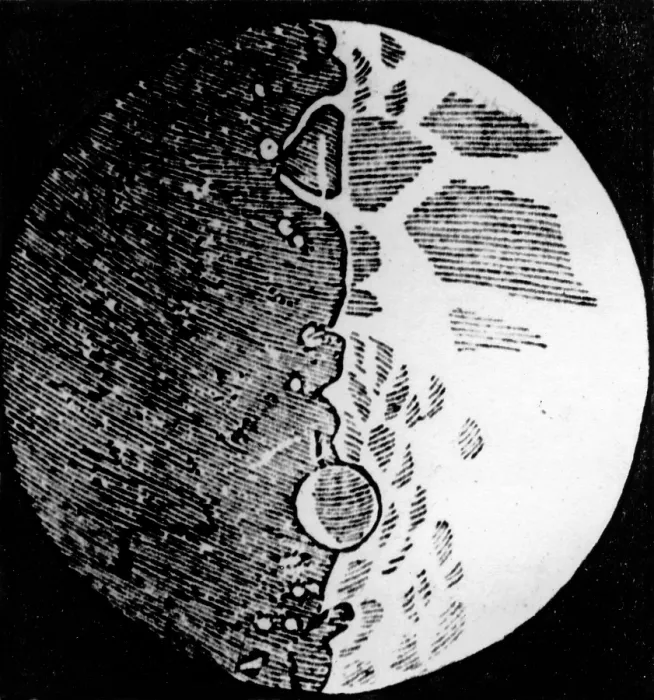 Framed Print : Galileo Moon Drawing Framed Print : Galileo Moon Drawing