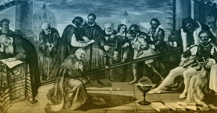 Framed Print : Galileo's Gravity Experiment Framed Print : Galileo's Gravity Experiment