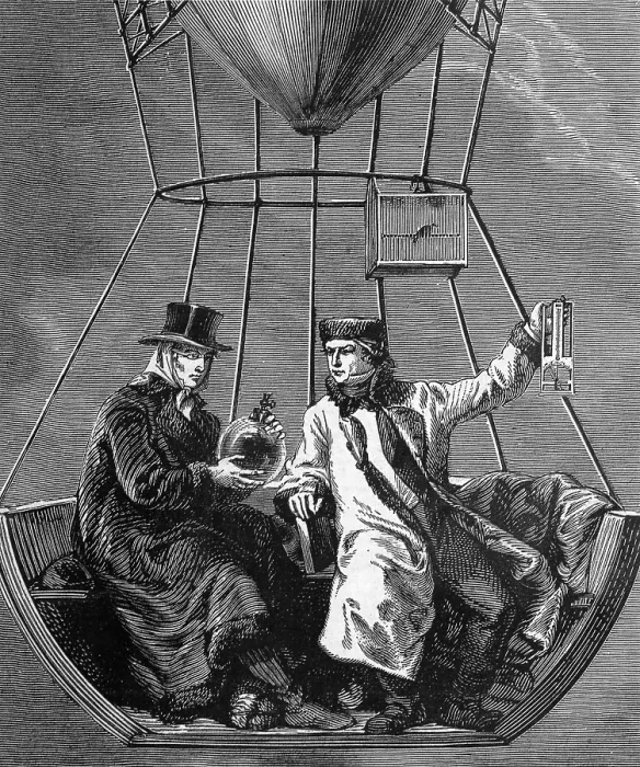 Framed Print : Gay-Lussac and Biot in Hot Air Balloon, 1804