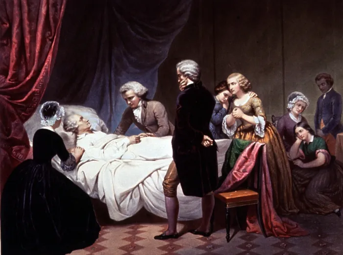 Framed Print : George Washington On His Death Bed, 1799 Framed Print : George Washington On His Death Bed, 1799