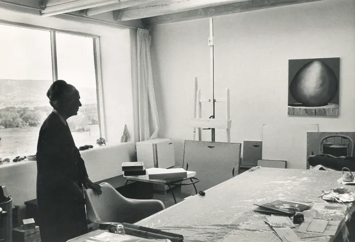 Framed Print : Georgia O'Keeffe in Her Home Studio