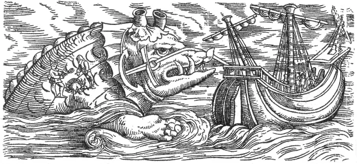Framed Print : Gessner, Aspidochelone, Legendary Sea Monster