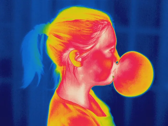 Framed Print : Girl Blowing a Bubble Framed Print : Girl Blowing a Bubble