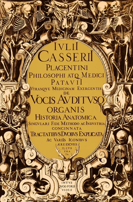 Framed Print : Giulio Casserio's Anatomy, Title Page, 1601 Framed Print : Giulio Casserio's Anatomy, Title Page, 1601