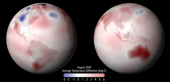 Framed Print : Global Temperature Anomaly, 2009 Framed Print : Global Temperature Anomaly, 2009