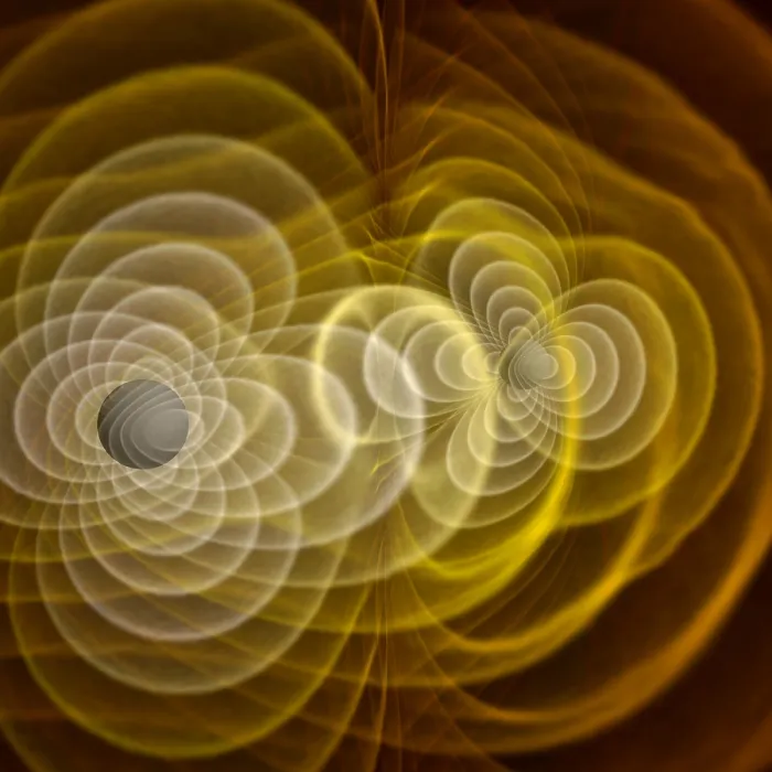 Framed Print : Gravitational Waves, Merging Black Holes Framed Print : Gravitational Waves, Merging Black Holes