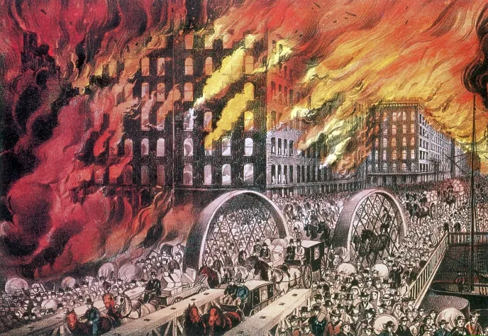 Framed Print : The Great Chicago Fire, 1871