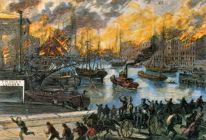 Framed Print : The Great Chicago Fire, 1871 Framed Print : The Great Chicago Fire, 1871