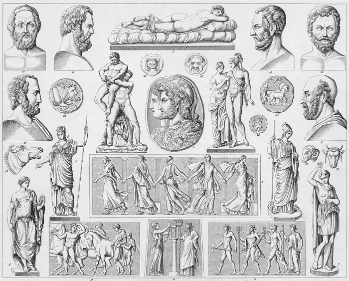 Framed Print : Greek and Roman Mythological Figures Framed Print : Greek and Roman Mythological Figures