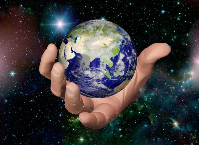 Framed Print : Hand Holding the Earth Framed Print : Hand Holding the Earth