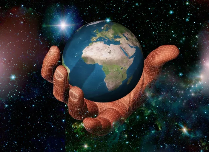 Framed Print : Hand Holding the Earth Framed Print : Hand Holding the Earth