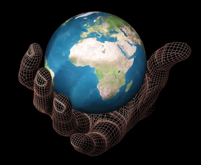 Framed Print : Hand Holding the Earth Framed Print : Hand Holding the Earth