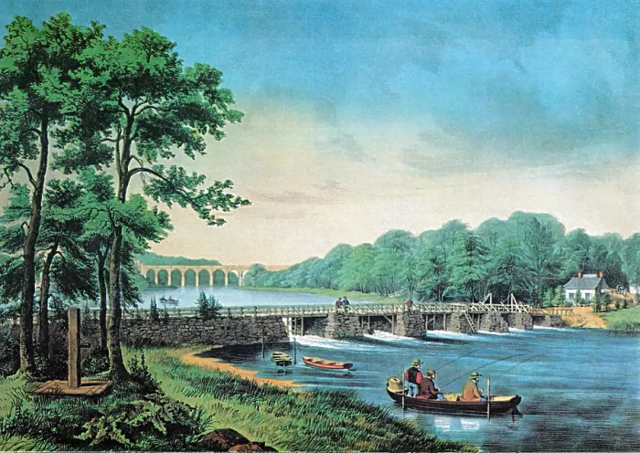 Framed Print : Harlem River, New York, 19th Century Framed Print : Harlem River, New York, 19th Century