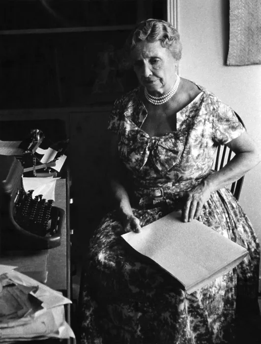 Framed Print : Helen Keller Reading Braille