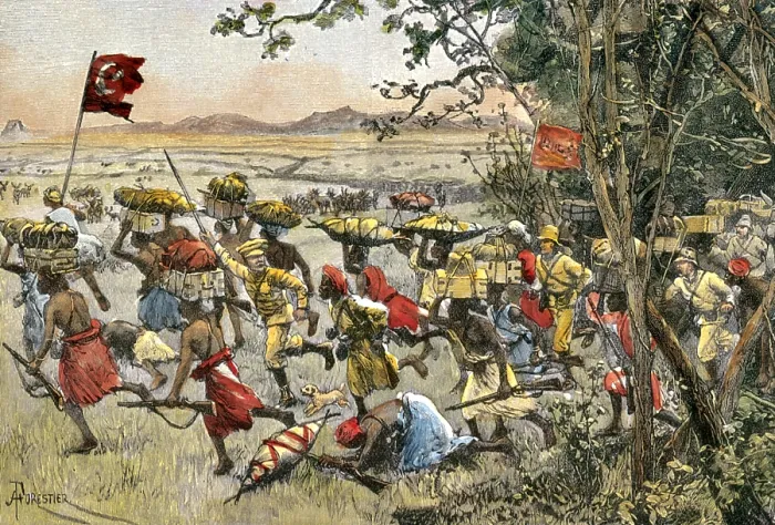Framed Print : Henry Stanley Leads Attack on Hostile Tribe, 1888