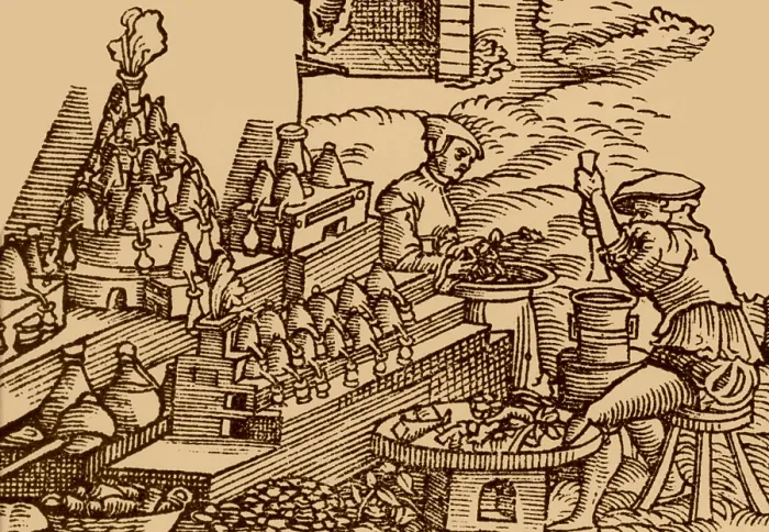 Framed Print : Herbalist Workshop, 16th Century