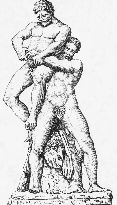 Framed Print : Hercules and Antaeus Framed Print : Hercules and Antaeus