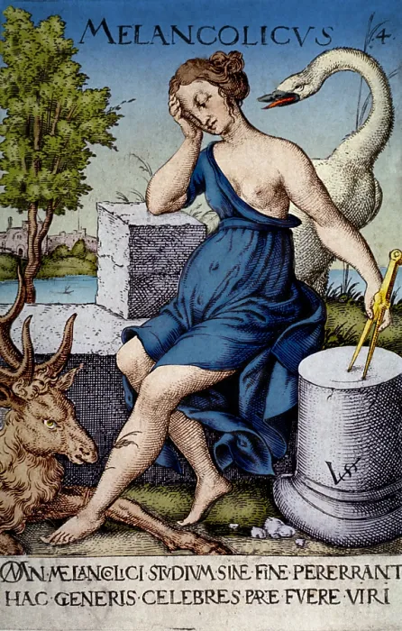 Framed Print : Hippocratic Medicine, Four Humors, Melancholic