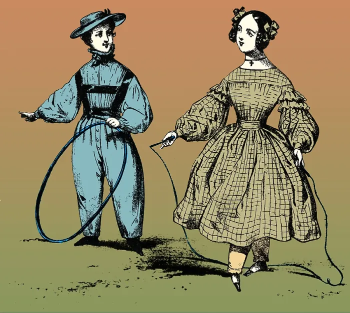 Framed Print : Hoop Rolling and Jump Rope, 19th century