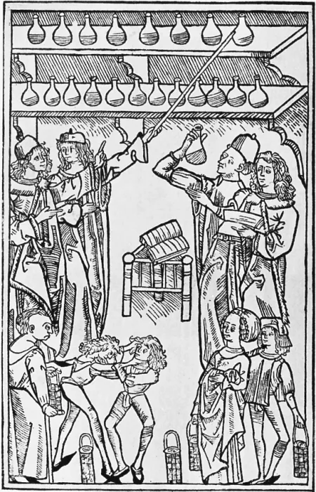 Framed Print : Hortus Sanitatis, Uroscopy
