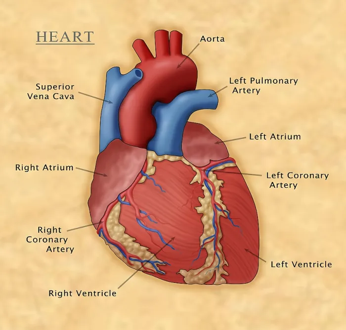 Framed Print : The Human Heart, Illustration