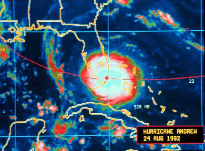 Framed Print : Hurricane Andrew, Infrared Image, 1992 Framed Print : Hurricane Andrew, Infrared Image, 1992
