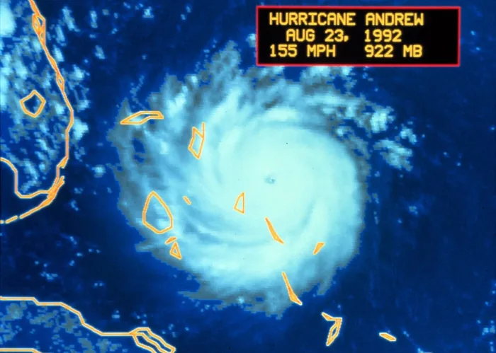 Framed Print : Hurricane Andrew, Maximum Intensity, 1992 Framed Print : Hurricane Andrew, Maximum Intensity, 1992