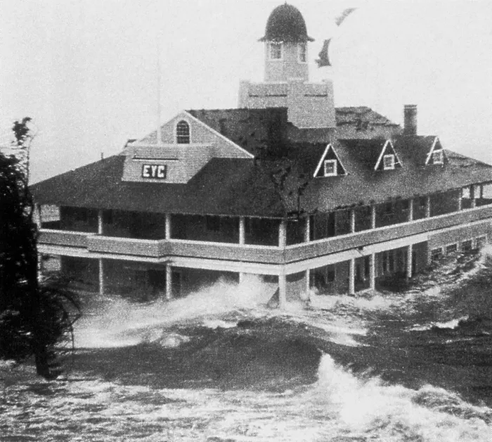 Framed Print : Hurricane Carol, Edgewood Yacht Club, Rhode Island, 1954
