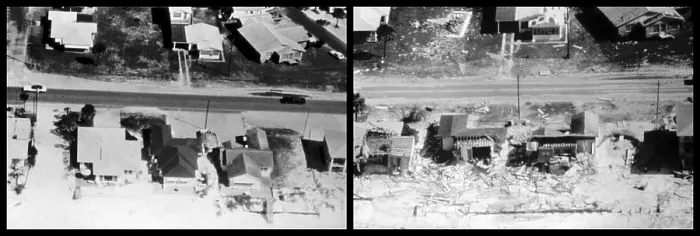 Framed Print : Before and After Hurricane Eloise (1975)
