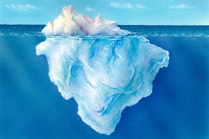 Framed Print : Iceberg. Illustration of an iceberg Framed Print : Iceberg. Illustration of an iceberg