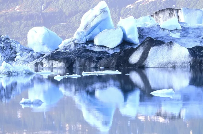 Framed Print : Icebergs on the Alsek River, St. Elias Mountains, SE Alaska