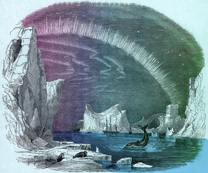 Framed Print : Icebergs and the Aurora Borealis Framed Print : Icebergs and the Aurora Borealis