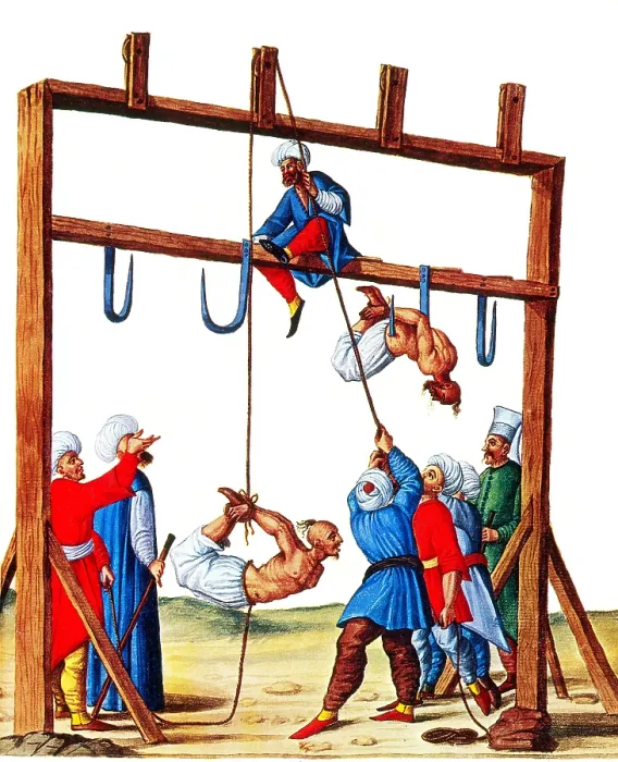 Framed Print : Impalement, Method of Torture and Execution, 1590s