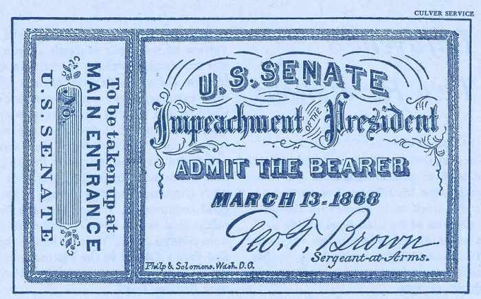 Framed Print : Impeachment Ticket, 1868 Framed Print : Impeachment Ticket, 1868