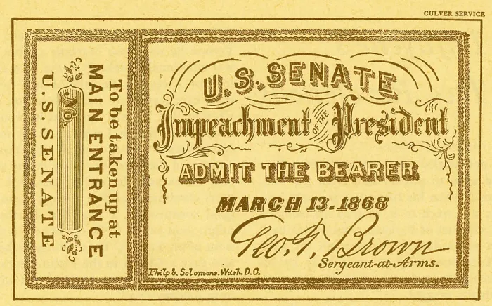 Framed Print : Impeachment Ticket, 1868