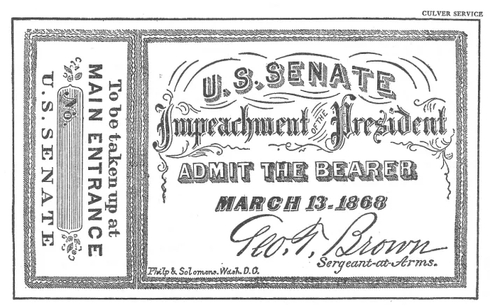 Framed Print : Impeachment Ticket, 1868