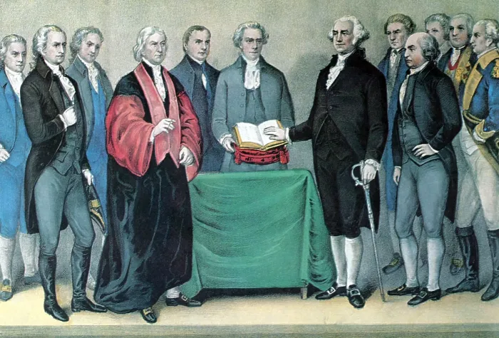 Framed Print : Inauguration of George Washington, 1789