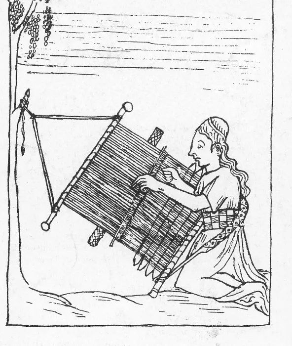 Framed Print : Incan Woman Weaving, 17th Century Codex Framed Print : Incan Woman Weaving, 17th Century Codex